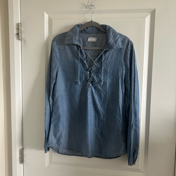 Frame Denim Tops - Frame Denim Blue Blouse